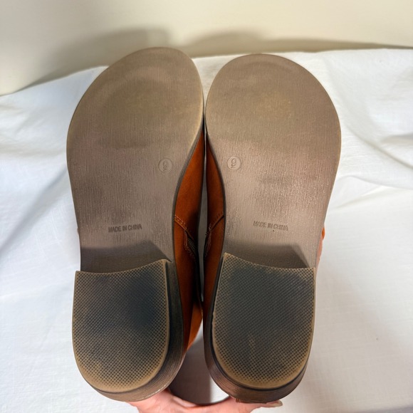 Vepose 9 Saddle Brown Chelsea Ankle Boots Side Zip Booties Boho Equestrian - Picture 6 of 8